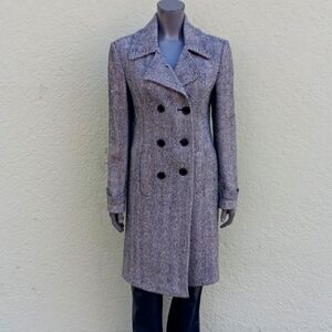 Reilmans (Canada) Ladies Sophisticated Gray Wool/Viscose Herringbone Trench Coat